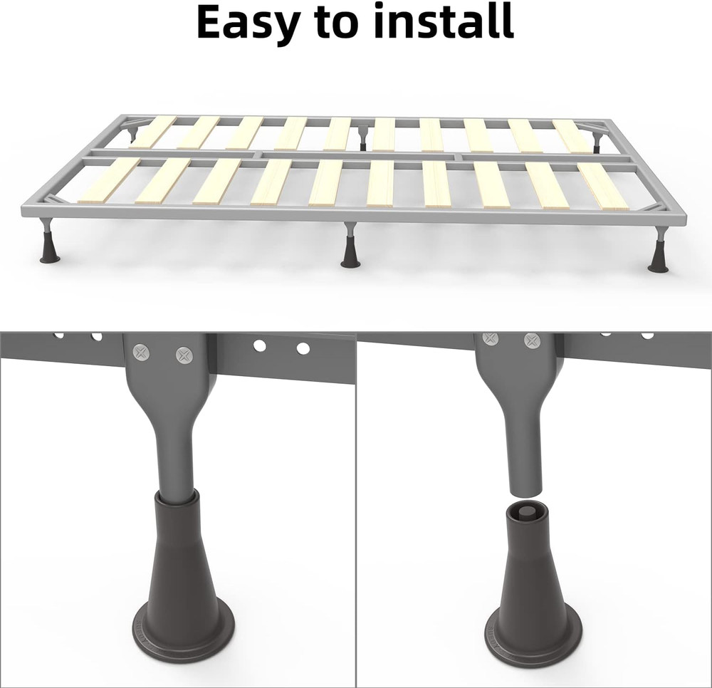 6 Pcs Bed Frame Feet, Tall Sturdy Cone Shaped Legs, Plastic Bed Risers, Replace