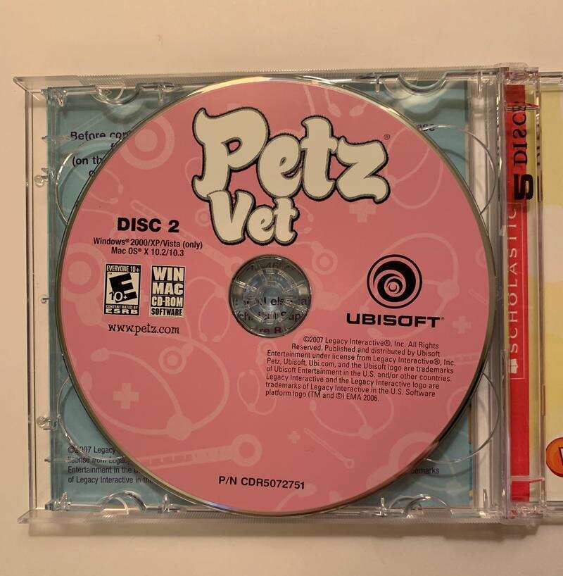 Petz Vet WIN MAC CD-Rom 2 Disc Computer Game Ubisoft EUC