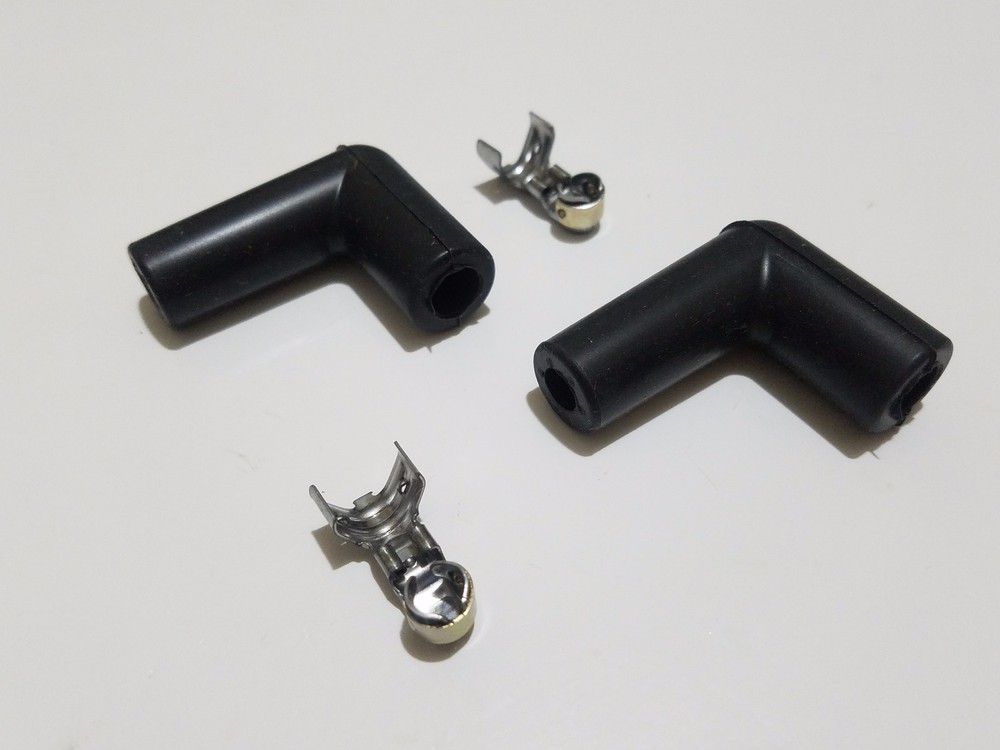MSD Ignition Spark Plug Wire Terminals & Black 90 Degree Right Angle Boots pair