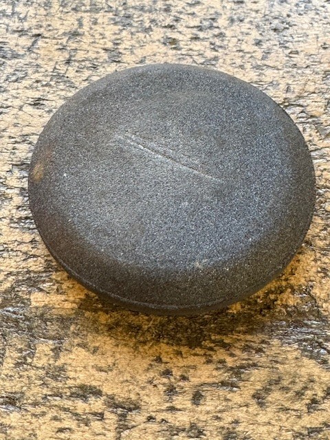 Vintage Montgomery Ward Round Axe Tool Sharpening Stone 3" x 5/8"