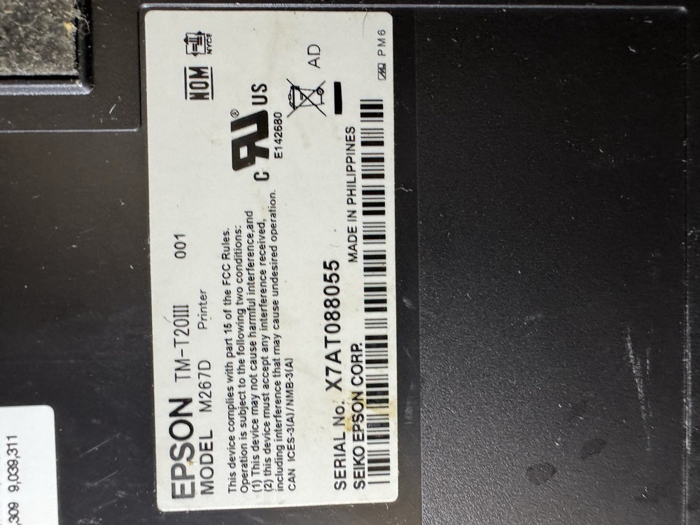 Epson Thermal Receipt Printer TM-T20III