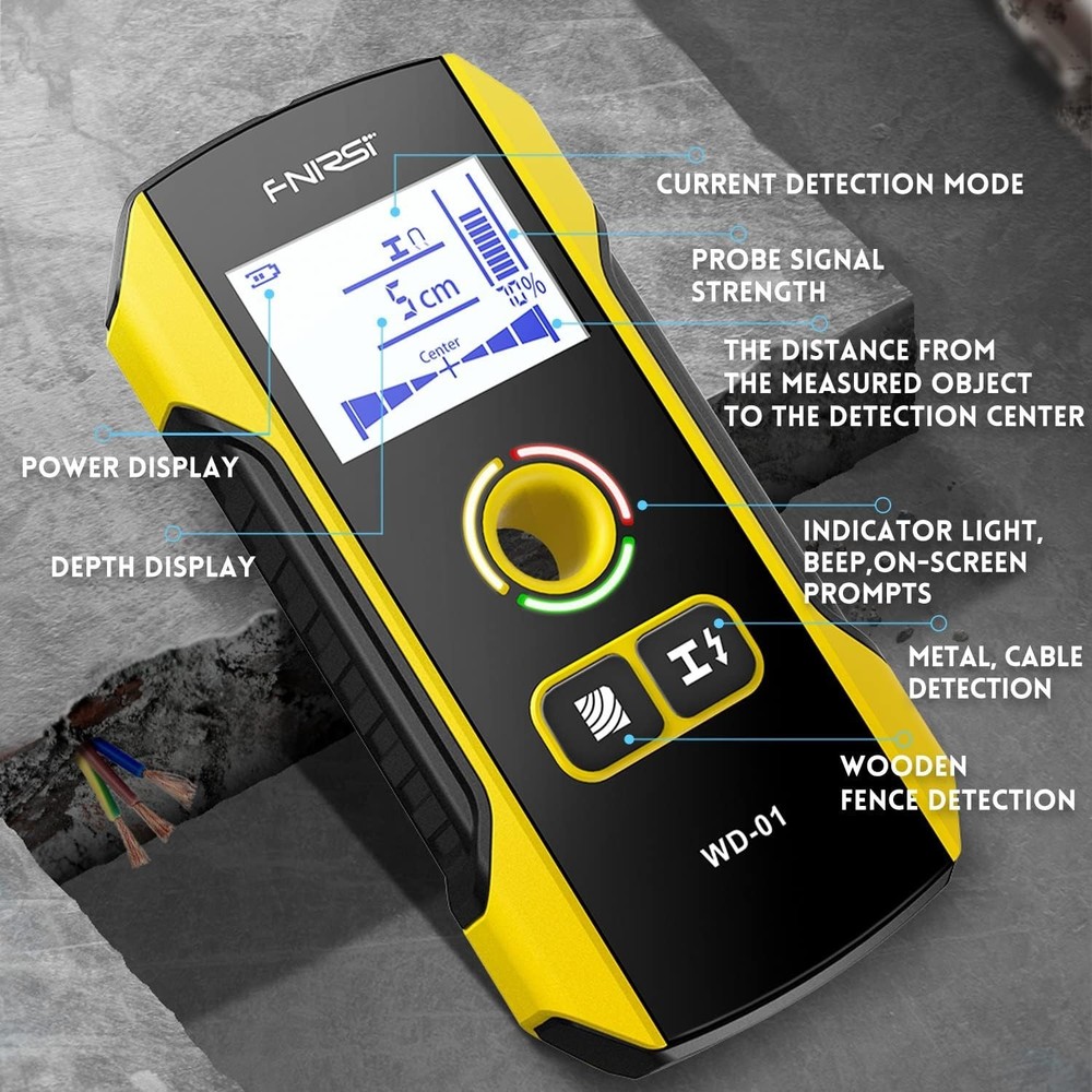 Professional Stud Finder with Auto Calibration & 6-in-1 Detection Modes