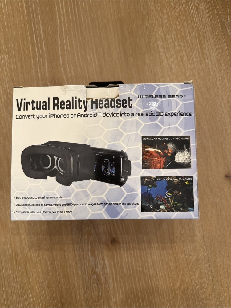Virtual Reality Headset,Wireless Gear Model G0391,3D Experience