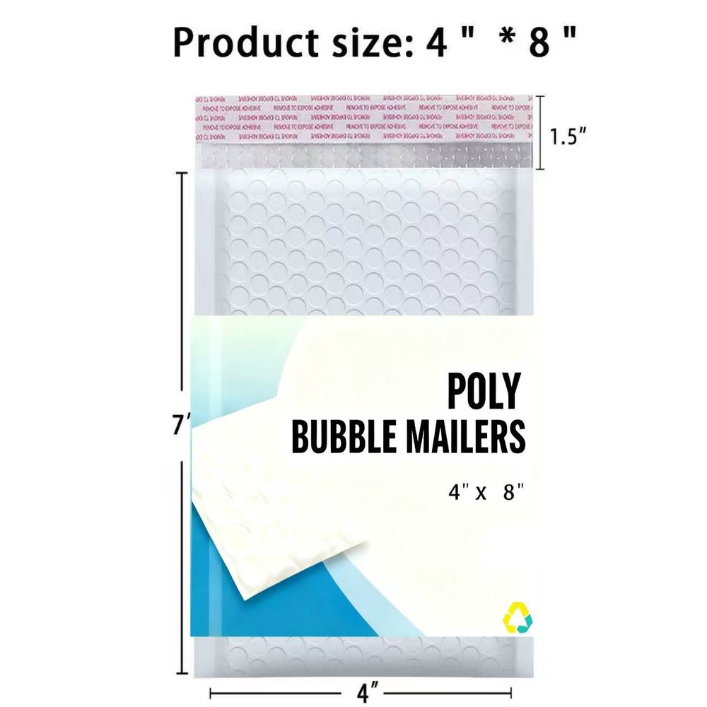 #000 4x8 Multi Colors Poly Bubble Mailer Plastic Shipping Envelope Bag, 100 PCS