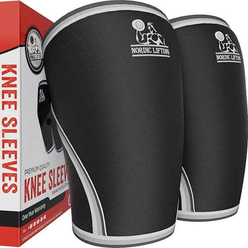 7mm Neoprene Knee Sleeves (1 Pair) Support & Compression for Small Black