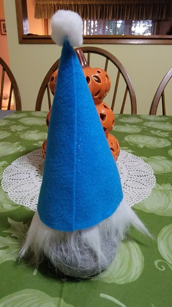 Handmade Gnome with light blue hat and white beard