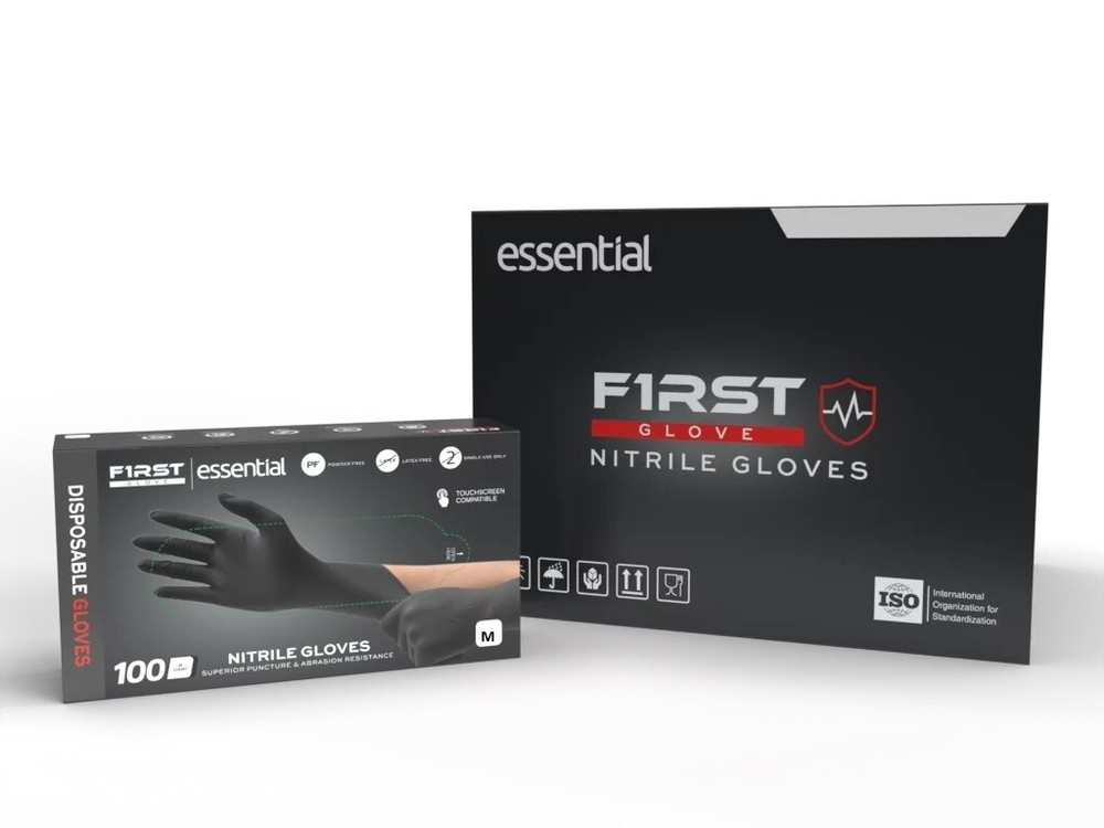 First Glove Essential Nitrile Gloves - Disposable MEDIUM 3.5 Mil 1000 Pcs