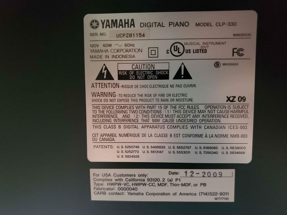 Yamaha Digital Piano CLP-330