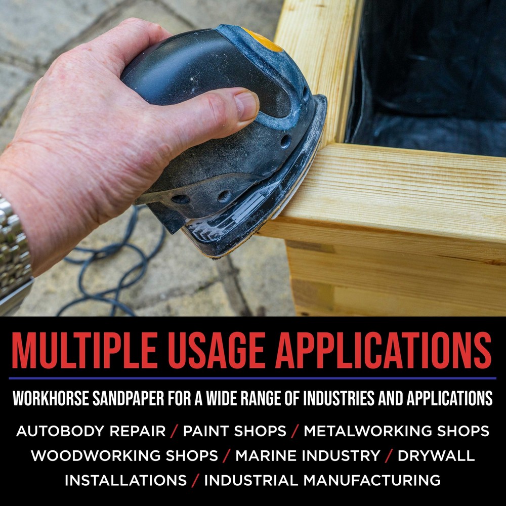 180 Grit 5-Hole Pattern Hook & Loop Mouse Sander Sandpaper Sheets, Box of 45