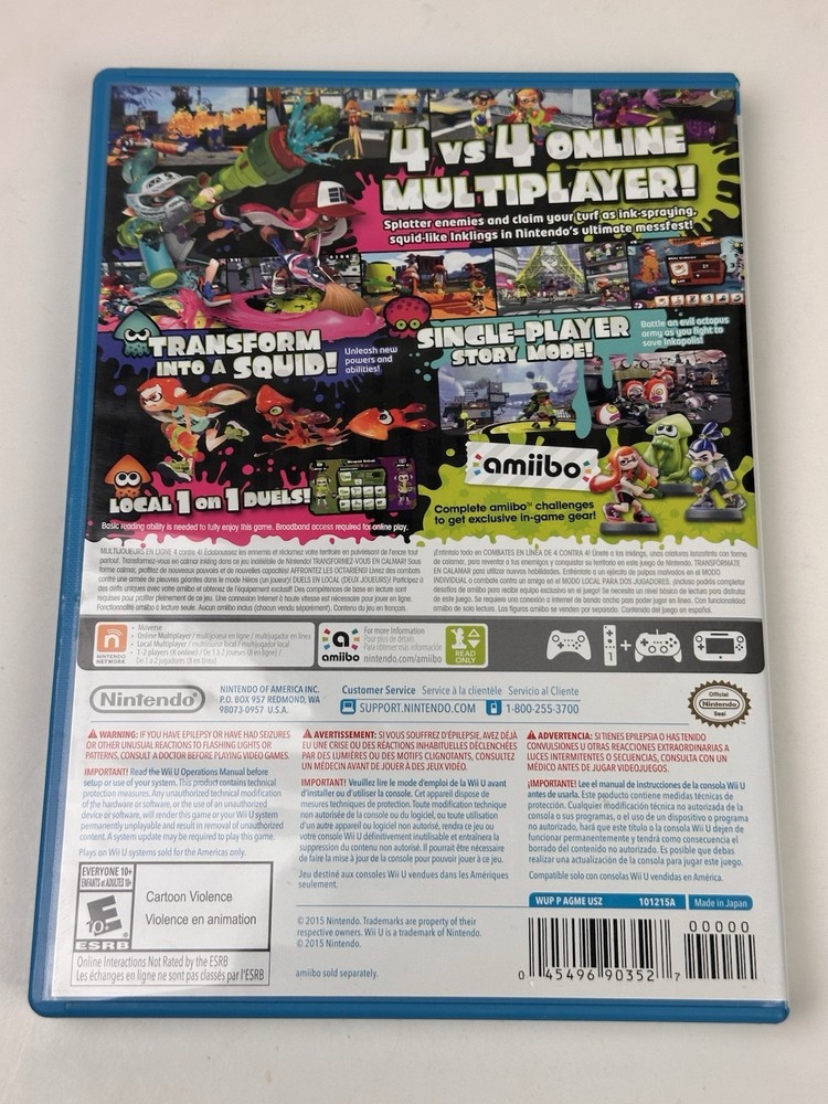 ❌CASE ONLY Splatoon Wii Case + Insert