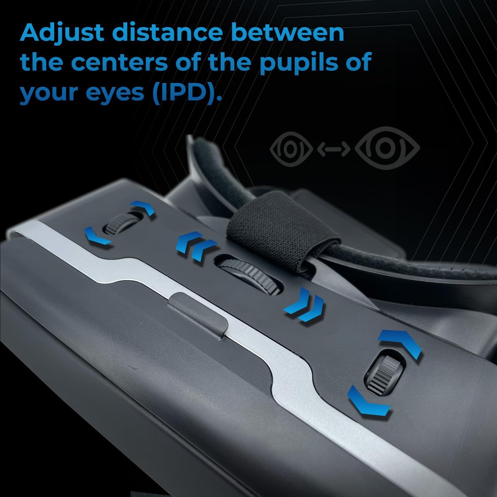 Kiiroo VR Headset for Phone – Mobile Glasses iPhone, Android & Black