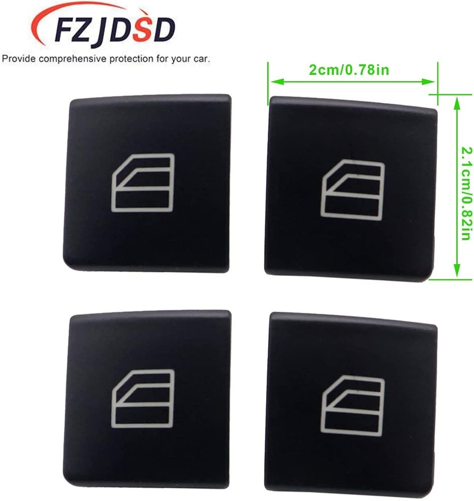 4PCS Driver Side Power Window Switch Button Cap for Mercedes C E Class 2009–2016