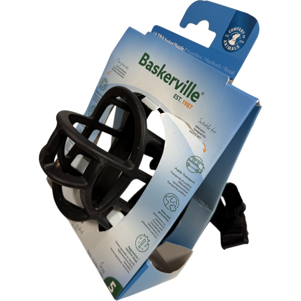 Baskerville Ultra Muzzle for Dogs, Size 5 - Black (Open Box new)