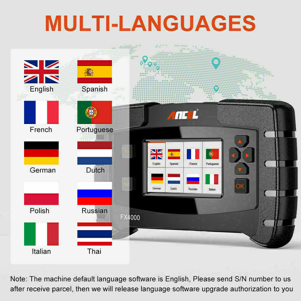 Ancel FX4000 OBD2 Full System Auto Diagnostic Tool Code Reader EPB ABS Scanner