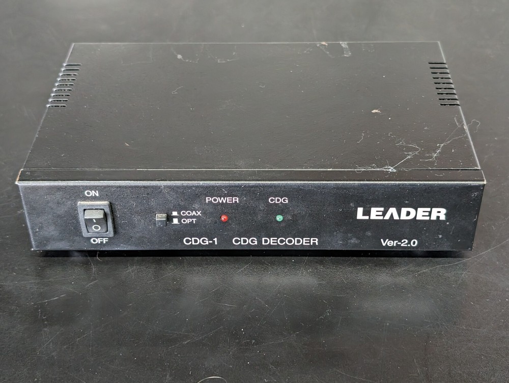 LEADER Karaoke Decoder CDG-1 CDG Decoder Ver. 2.0 w/ Power Supply Cord