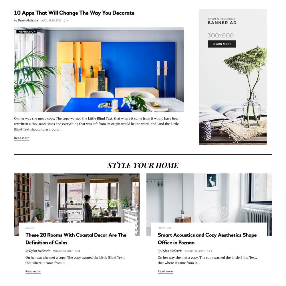 Interior News Website Design with Free VPS Web Hosting and Installation
