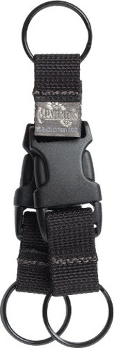 Maxpedition Tritium Keyring 1716B Black. Three split rings coupled with two side