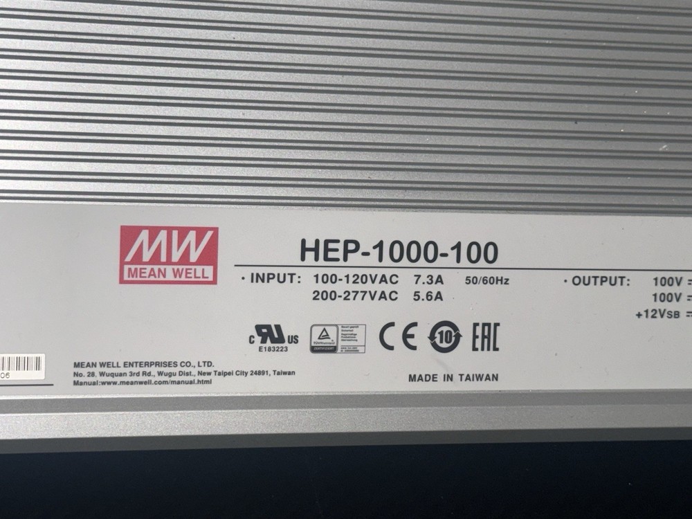 MEAN WELL HEP-1000-100 MW POWER SUPPLY