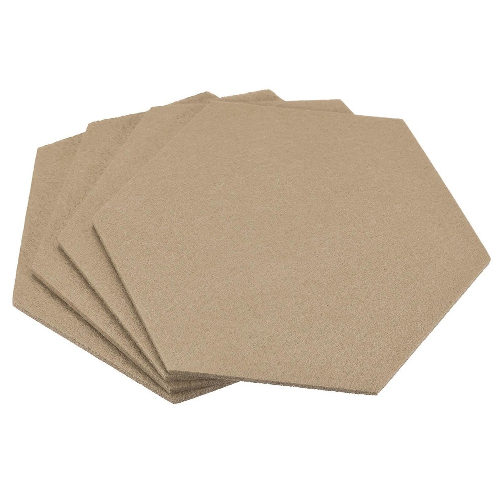 Felt Coasters 4pcs Hexagonal Beige Tampons