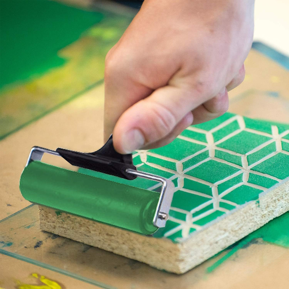 Rubber Brayer Roller for Printmaking//Print/Gluing Application (4 Inches)