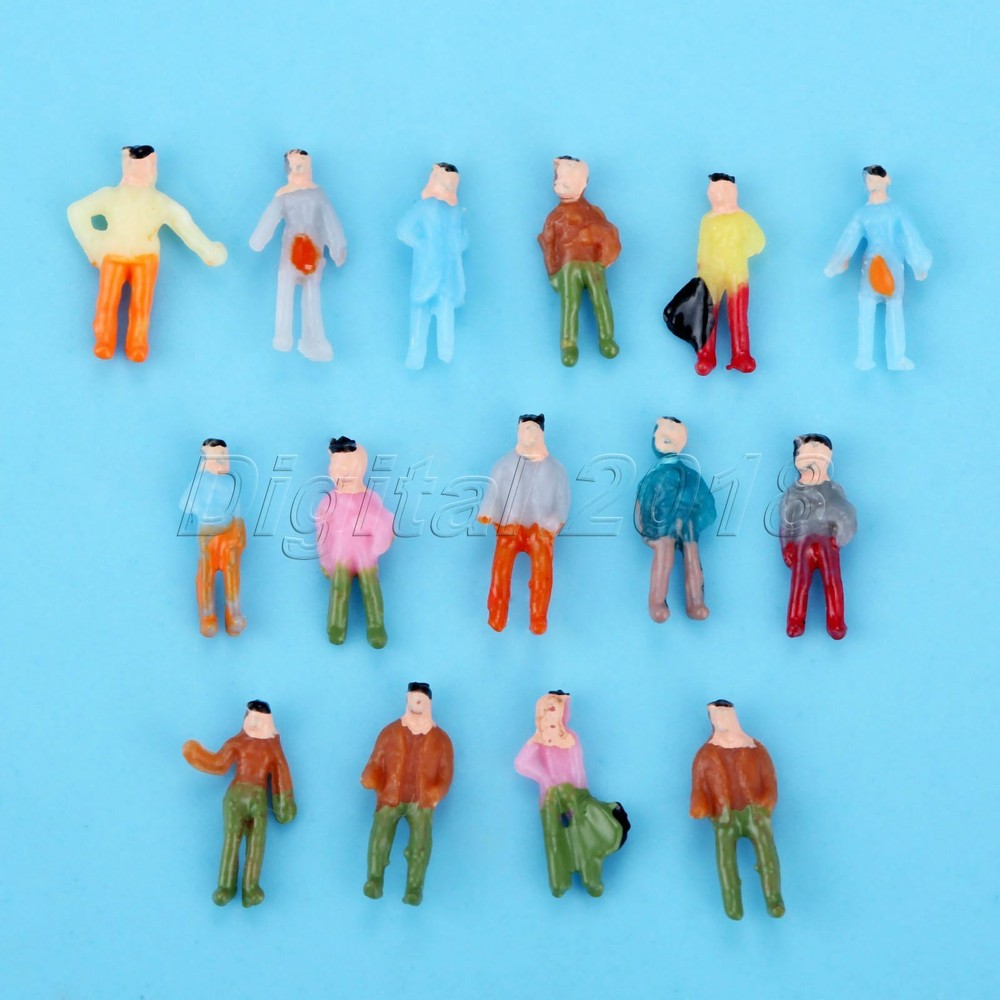 100Pc 1:300 Multicolor Model People Figures For Train Railway Layout Scenery DIY