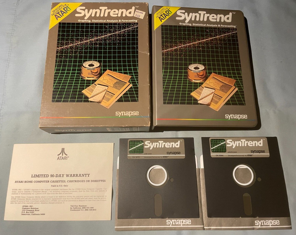 SYNTREND - Atari 400/800 Computer Synapse Software Disk COMPLETE in Box TESTED!
