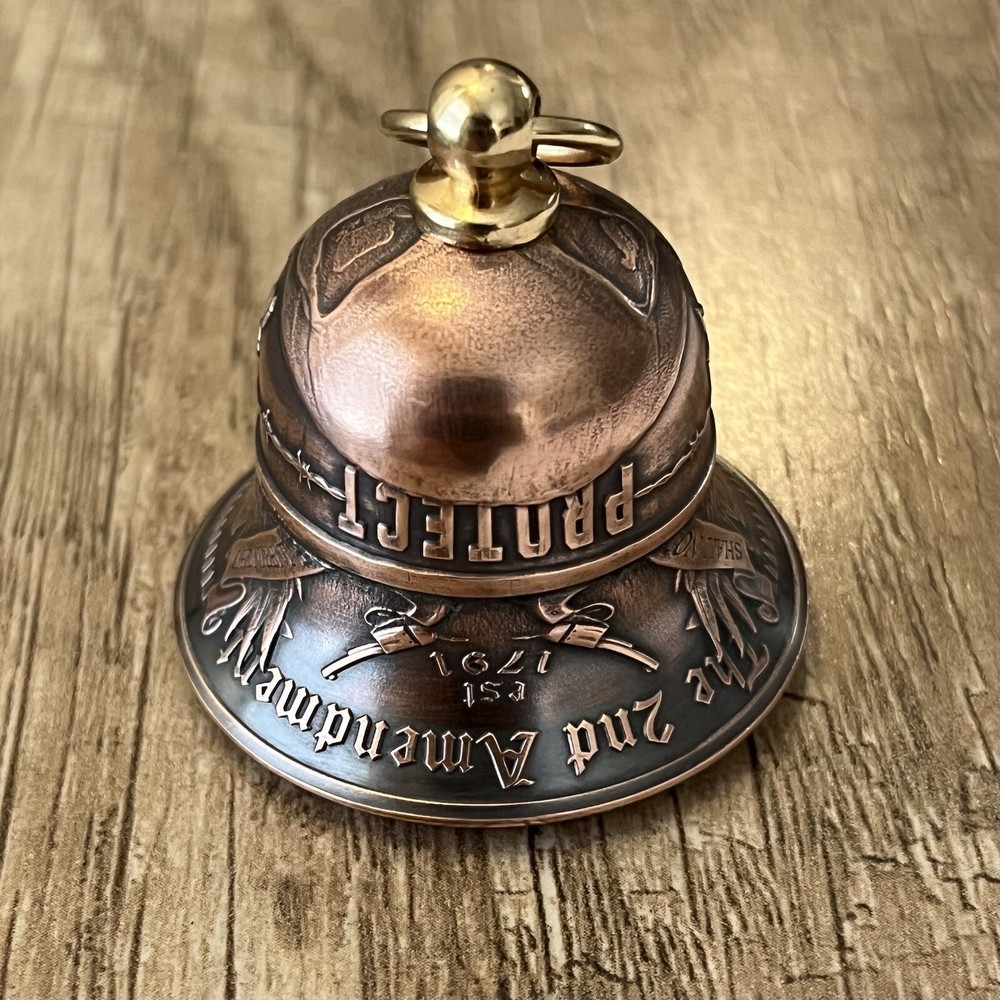 Handcrafted 2nd Amendment Motorcycle bell - Custom Made From Coins!