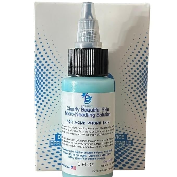 Diva Stuff Clearly Beautiful Skin Micro-Needling Solution & Applicator for Acne