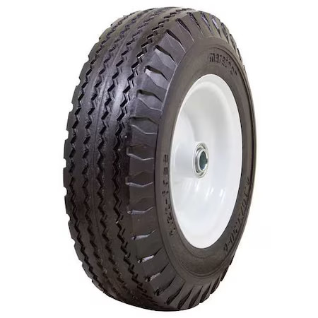 Marastar 00145 Flat Free Wheel, Polyurethane, 400Lb, White