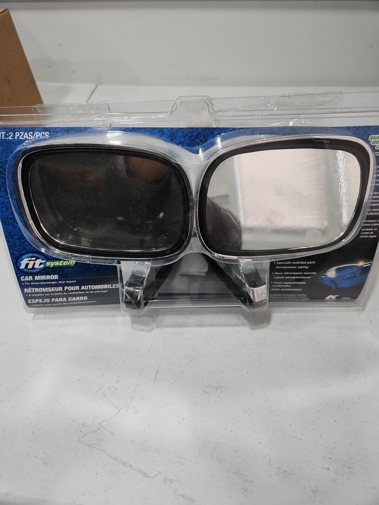K- Source 1600 Fit System Car Mirror with Ratchet Mount- Silver 2ct