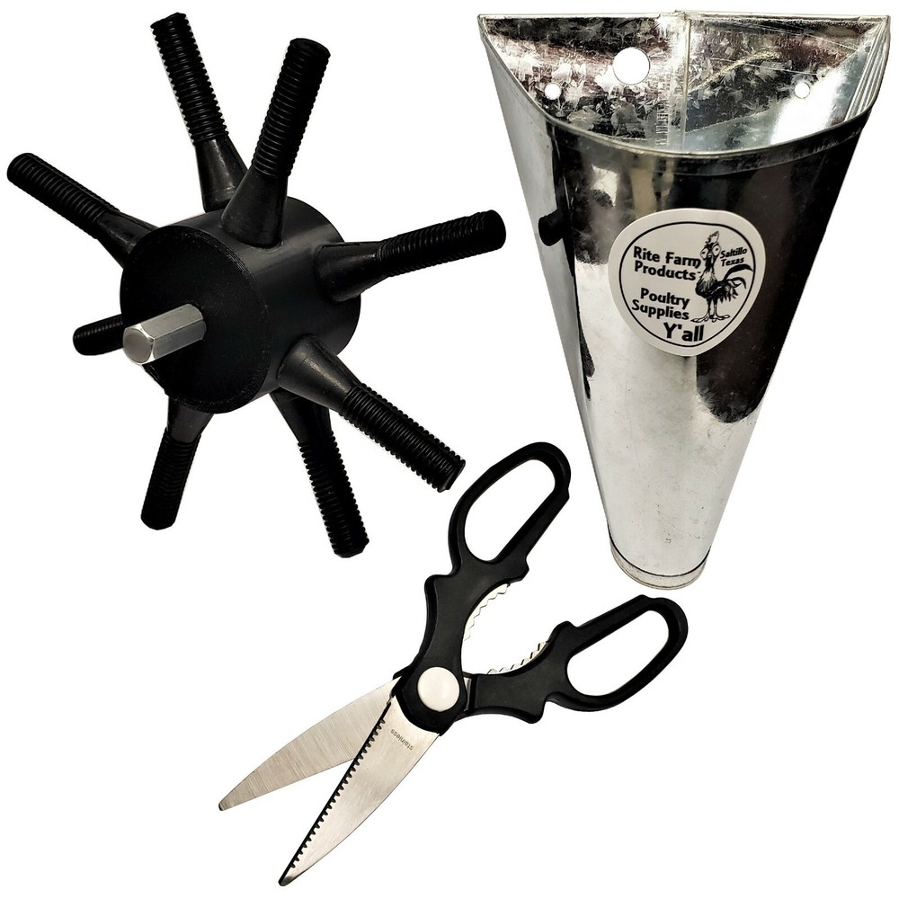 *COMBO KIT* S8 QUAIL DRILL PLUCKER, EXTRA SMALL KILL CONE & PROCESSING SCISSORS