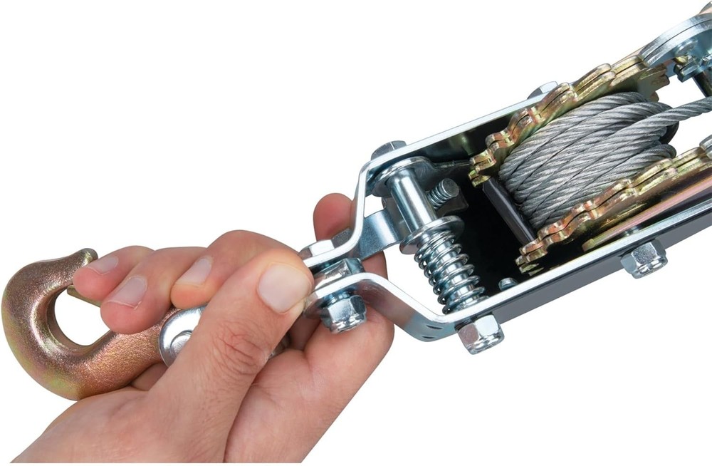 Professional Grade 2 Ton Winch with 6' Cable - Dual Gear for Maximum Control