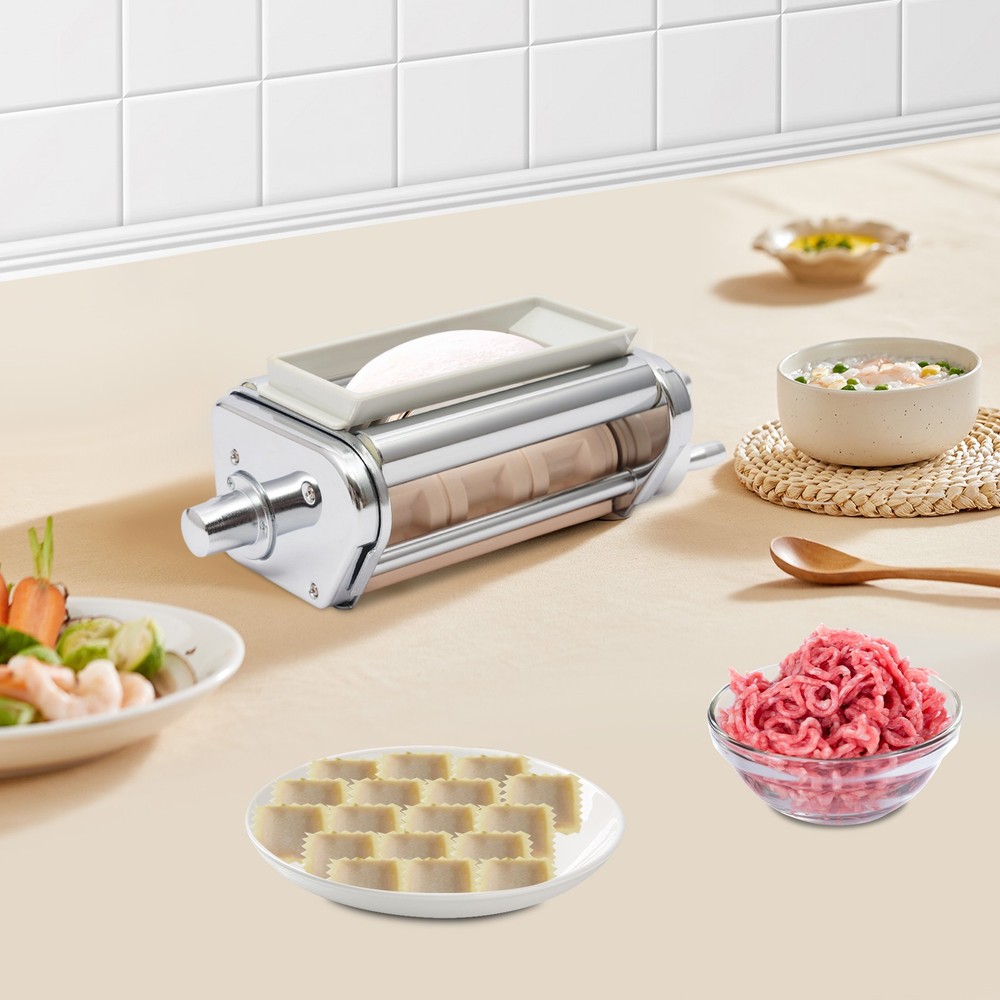 Silver Kitchen Pasta Raviol Roller Cutter Ravioli Maker Stand Mixer Attachment