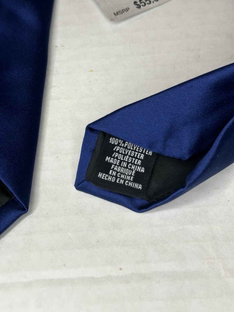 Perry Ellis Portfolio Polyester Solid Tie Navy Sateen One Size
