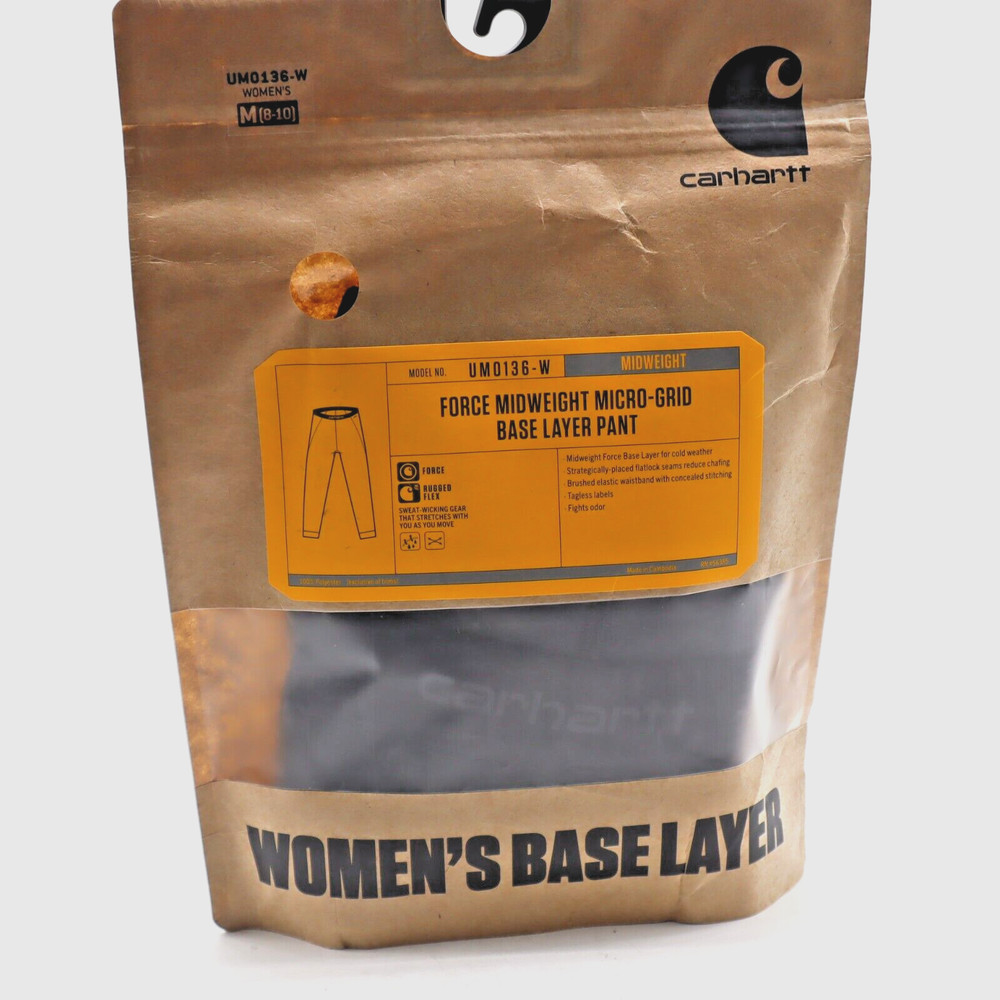 Carhartt Women's Force Midweight Micro Grid Base Layer Pant Black M - NEW