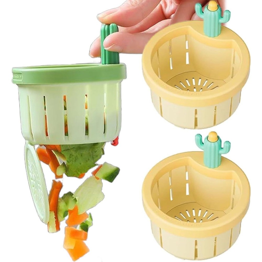 Cactus Kitchen Sink Drain Strainer,Press Automatic Dumping Basket Sink Filter