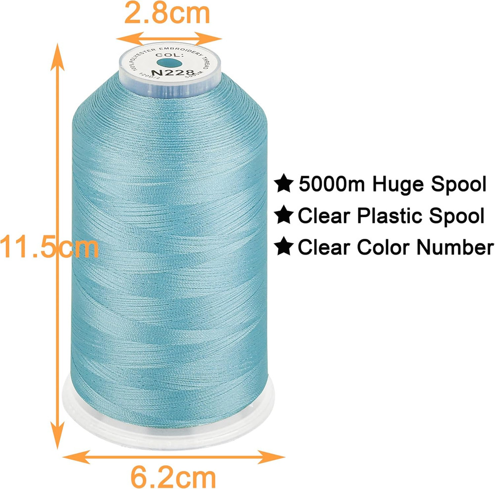 New Brothread - Single Huge Spool 5000M Each Polyester Embroidery Machine Thread