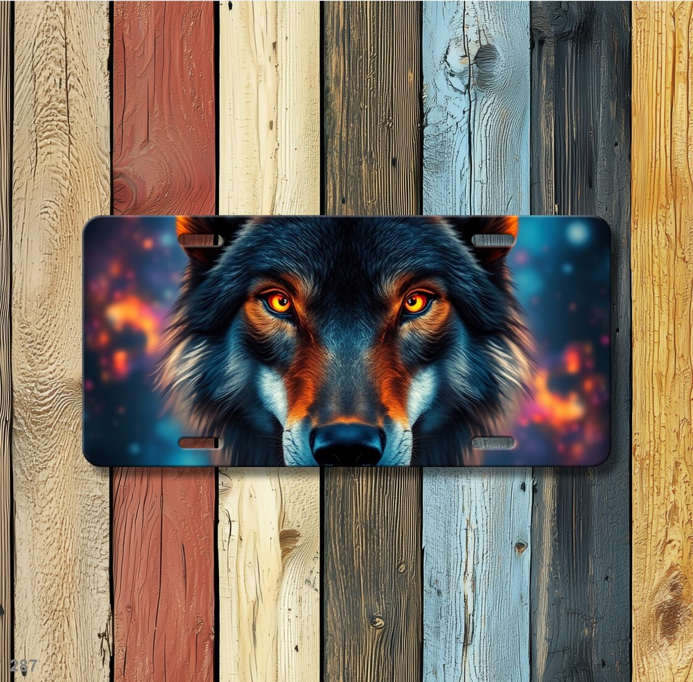 Hyperrealistic Wolf License Plate Add Text Front Bumper Plate Holiday Gift