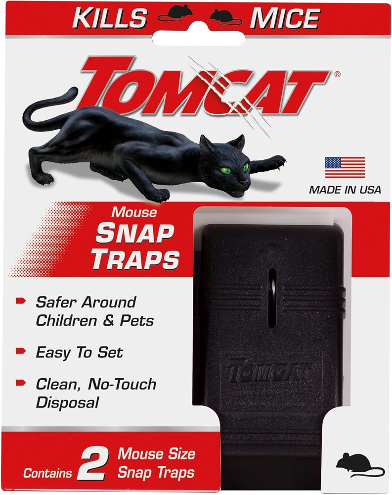Tomcat Mouse Snap Traps - 1 Count (Pack of 2) - Black