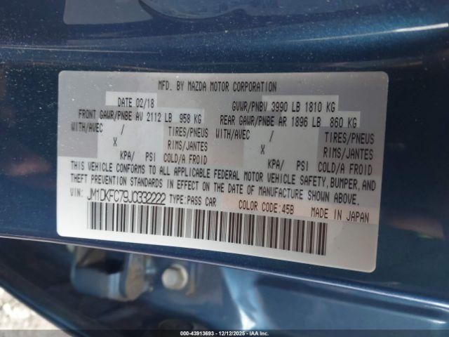 Used Floor Jack fits: 2018 Mazda CX-3 Grade A