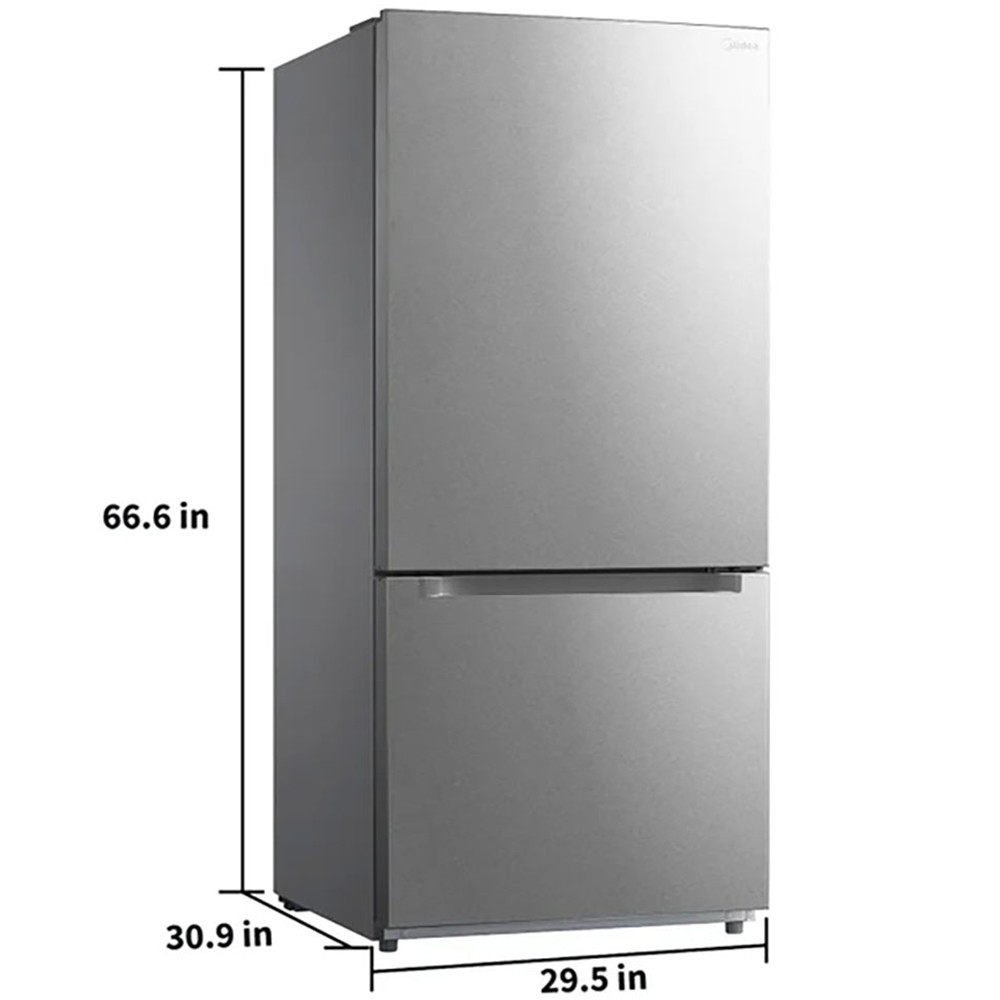 Midea 18.7 Cu. Ft. Stainless Bottom Mount Freezer Refrigerator