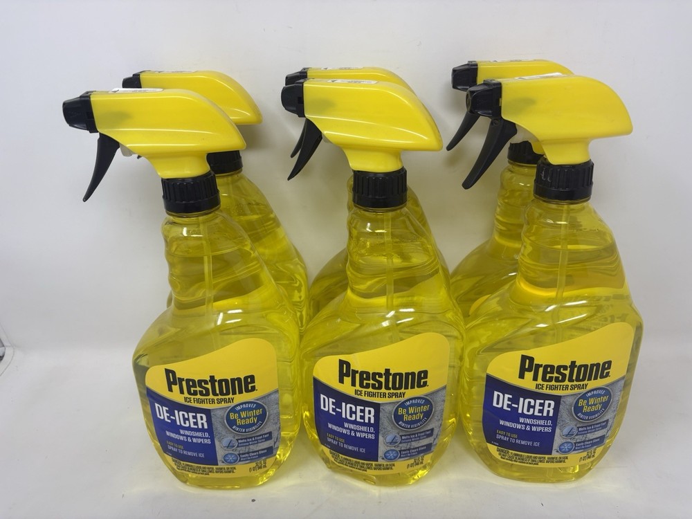 Prestone De-Icer Ice Fighter Trigger Spray Windshield Windows Wipers 6 Pack, New