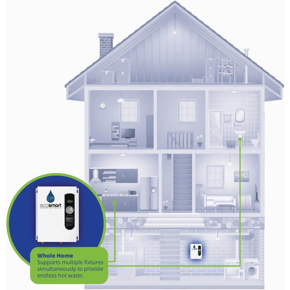 EcoSMART 240V Single Phase 18kW Tankless Electric Water Heater ECO 18 EcoSMART