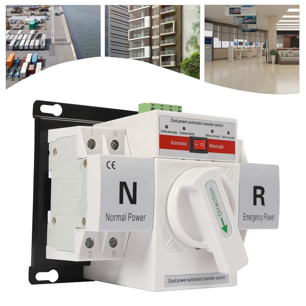 Dual Power Automatic Transfer Switch Mini Switches Toggle Controller White NEW