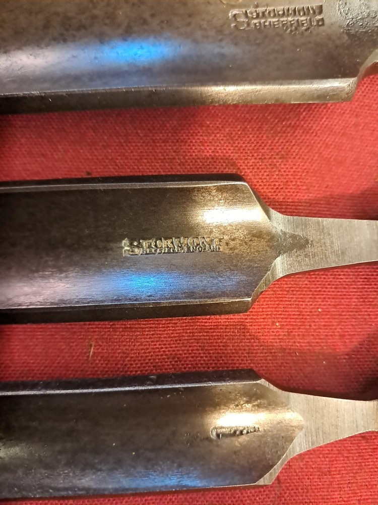 3 Pieces of Vintage Carving Gouges 2 x Stormont & Another. Larger Piece 1-1/2"