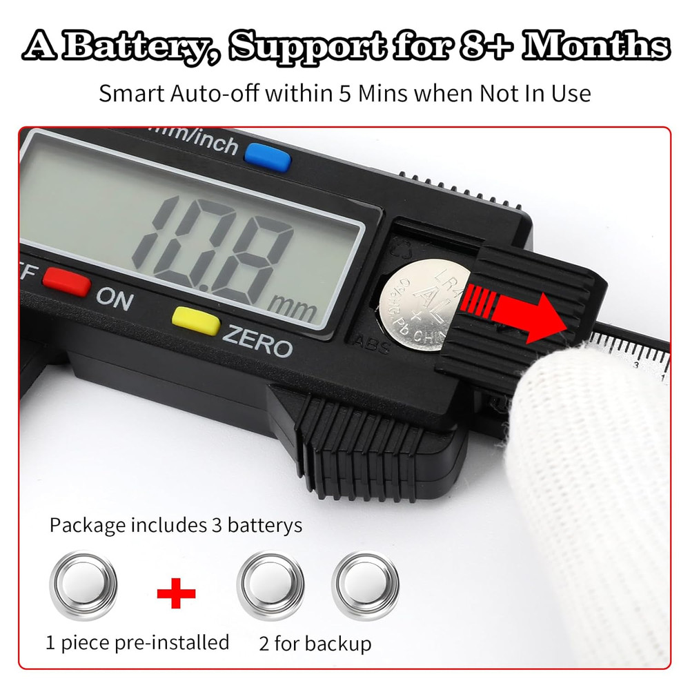 Digital Caliper, Upgraded Calipers 6 Inch, Measuring Tool, Electronic Ruler, wit