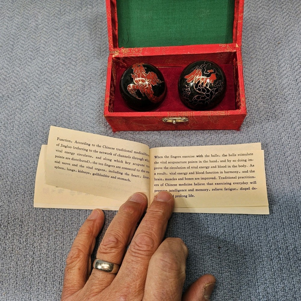 Baoding Iron Ball Direction Exercise For Stress Relief Chiming China Box manual