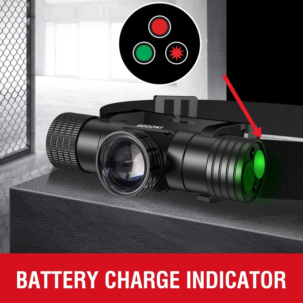 Lightweight Motion Sensor Headlamp – Waterproof, 8 Modes, Rechargeable