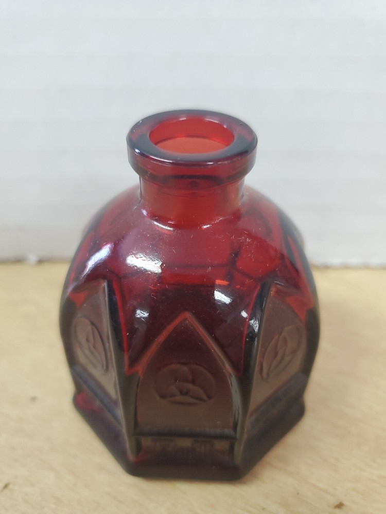Vintage Wheaton Hexagon Ruby Red Ink Bottle Jar | NJ | Carter, Celtic Knots