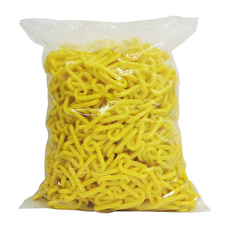 Plastic Chain, Yellow, 300 Ft Length, Gloss, 8Uvd1